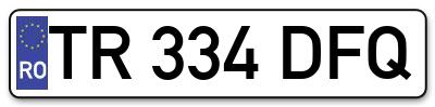 Placuta inmatriculare numar auto  TR-334-DFQ, TR 334 DFQ, TR334DFQ