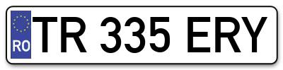 Placuta inmatriculare numar auto  TR-335-ERY, TR 335 ERY, TR335ERY