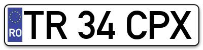 Placuta inmatriculare numar auto  TR-34-CPX, TR 34 CPX, TR34CPX