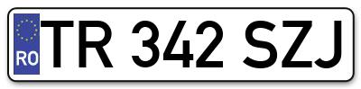 Placuta inmatriculare numar auto  TR-342-SZJ, TR 342 SZJ, TR342SZJ