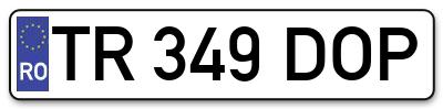 Placuta inmatriculare numar auto  TR-349-DOP, TR 349 DOP, TR349DOP