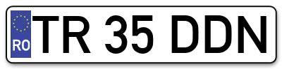 Placuta inmatriculare numar auto  TR-35-DDN, TR 35 DDN, TR35DDN