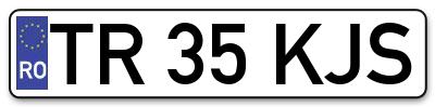 Placuta inmatriculare numar auto  TR-35-KJS, TR 35 KJS, TR35KJS