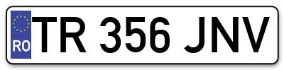 Placuta inmatriculare numar auto  TR-356-JNV, TR 356 JNV, TR356JNV