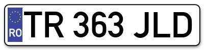 Placuta inmatriculare numar auto  TR-363-JLD, TR 363 JLD, TR363JLD