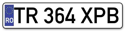 Placuta inmatriculare numar auto  TR-364-XPB, TR 364 XPB, TR364XPB