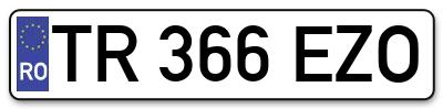Placuta inmatriculare numar auto  TR-366-EZO, TR 366 EZO, TR366EZO