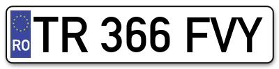 Placuta inmatriculare numar auto  TR-366-FVY, TR 366 FVY, TR366FVY