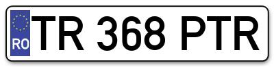 Placuta inmatriculare numar auto  TR-368-PTR, TR 368 PTR, TR368PTR