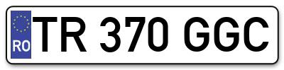 Placuta inmatriculare numar auto  TR-370-GGC, TR 370 GGC, TR370GGC