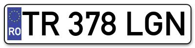 Placuta inmatriculare numar auto  TR-378-LGN, TR 378 LGN, TR378LGN