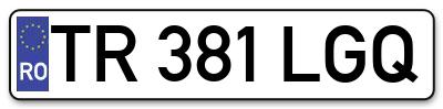 Placuta inmatriculare numar auto  TR-381-LGQ, TR 381 LGQ, TR381LGQ
