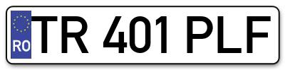 Placuta inmatriculare numar auto  TR-401-PLF, TR 401 PLF, TR401PLF