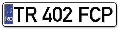 Placuta inmatriculare numar auto  TR-402-FCP, TR 402 FCP, TR402FCP