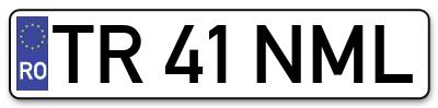 Placuta inmatriculare numar auto  TR-41-NML, TR 41 NML, TR41NML