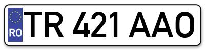 Placuta inmatriculare numar auto  TR-421-AAO, TR 421 AAO, TR421AAO