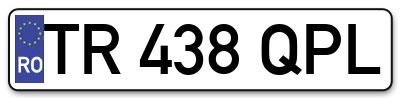 Placuta inmatriculare numar auto  TR-438-QPL, TR 438 QPL, TR438QPL