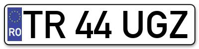 Placuta inmatriculare numar auto  TR-44-UGZ, TR 44 UGZ, TR44UGZ