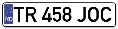 Placuta inmatriculare numar auto  TR-458-JOC, TR 458 JOC, TR458JOC