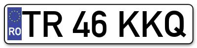 Placuta inmatriculare numar auto  TR-46-KKQ, TR 46 KKQ, TR46KKQ