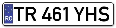 Placuta inmatriculare numar auto  TR-461-YHS, TR 461 YHS, TR461YHS