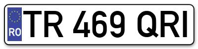 Placuta inmatriculare numar auto  TR-469-QRI, TR 469 QRI, TR469QRI