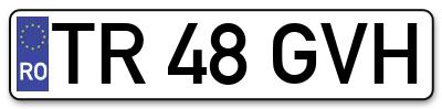 Placuta inmatriculare numar auto  TR-48-GVH, TR 48 GVH, TR48GVH