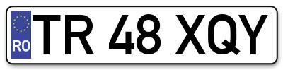 Placuta inmatriculare numar auto  TR-48-XQY, TR 48 XQY, TR48XQY