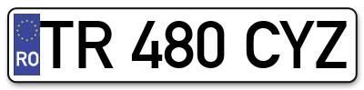 Placuta inmatriculare numar auto  TR-480-CYZ, TR 480 CYZ, TR480CYZ