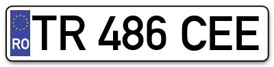 Placuta inmatriculare numar auto  TR-486-CEE, TR 486 CEE, TR486CEE