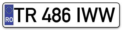 Placuta inmatriculare numar auto  TR-486-IWW, TR 486 IWW, TR486IWW