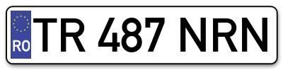 Placuta inmatriculare numar auto  TR-487-NRN, TR 487 NRN, TR487NRN