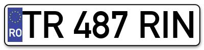 Placuta inmatriculare numar auto  TR-487-RIN, TR 487 RIN, TR487RIN