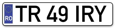 Placuta inmatriculare numar auto  TR-49-IRY, TR 49 IRY, TR49IRY
