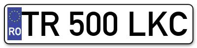 Placuta inmatriculare numar auto  TR-500-LKC, TR 500 LKC, TR500LKC
