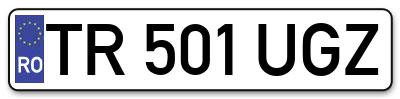 Placuta inmatriculare numar auto  TR-501-UGZ, TR 501 UGZ, TR501UGZ