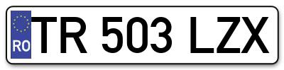 Placuta inmatriculare numar auto  TR-503-LZX, TR 503 LZX, TR503LZX