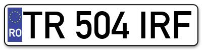 Placuta inmatriculare numar auto  TR-504-IRF, TR 504 IRF, TR504IRF