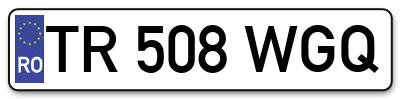 Placuta inmatriculare numar auto  TR-508-WGQ, TR 508 WGQ, TR508WGQ