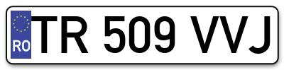 Placuta inmatriculare numar auto  TR-509-VVJ, TR 509 VVJ, TR509VVJ