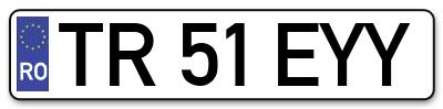 Placuta inmatriculare numar auto  TR-51-EYY, TR 51 EYY, TR51EYY