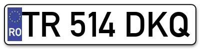 Placuta inmatriculare numar auto  TR-514-DKQ, TR 514 DKQ, TR514DKQ