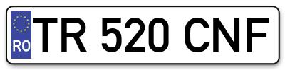 Placuta inmatriculare numar auto  TR-520-CNF, TR 520 CNF, TR520CNF
