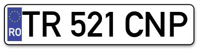 Placuta inmatriculare numar auto  TR-521-CNP, TR 521 CNP, TR521CNP