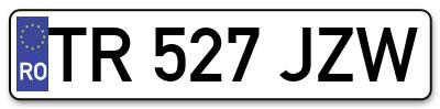 Placuta inmatriculare numar auto  TR-527-JZW, TR 527 JZW, TR527JZW