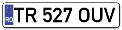 Placuta inmatriculare numar auto  TR-527-OUV, TR 527 OUV, TR527OUV
