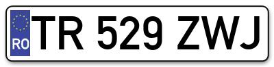 Placuta inmatriculare numar auto  TR-529-ZWJ, TR 529 ZWJ, TR529ZWJ