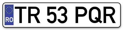 Placuta inmatriculare numar auto  TR-53-PQR, TR 53 PQR, TR53PQR