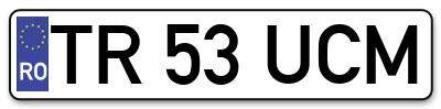 Placuta inmatriculare numar auto  TR-53-UCM, TR 53 UCM, TR53UCM