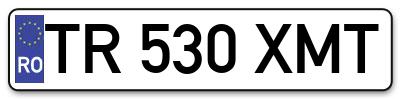 Placuta inmatriculare numar auto  TR-530-XMT, TR 530 XMT, TR530XMT